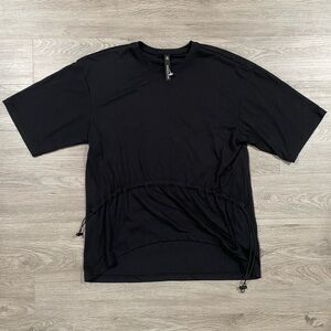 Black Magnlens Cinch Waist‎ Women’s Short Sleeve